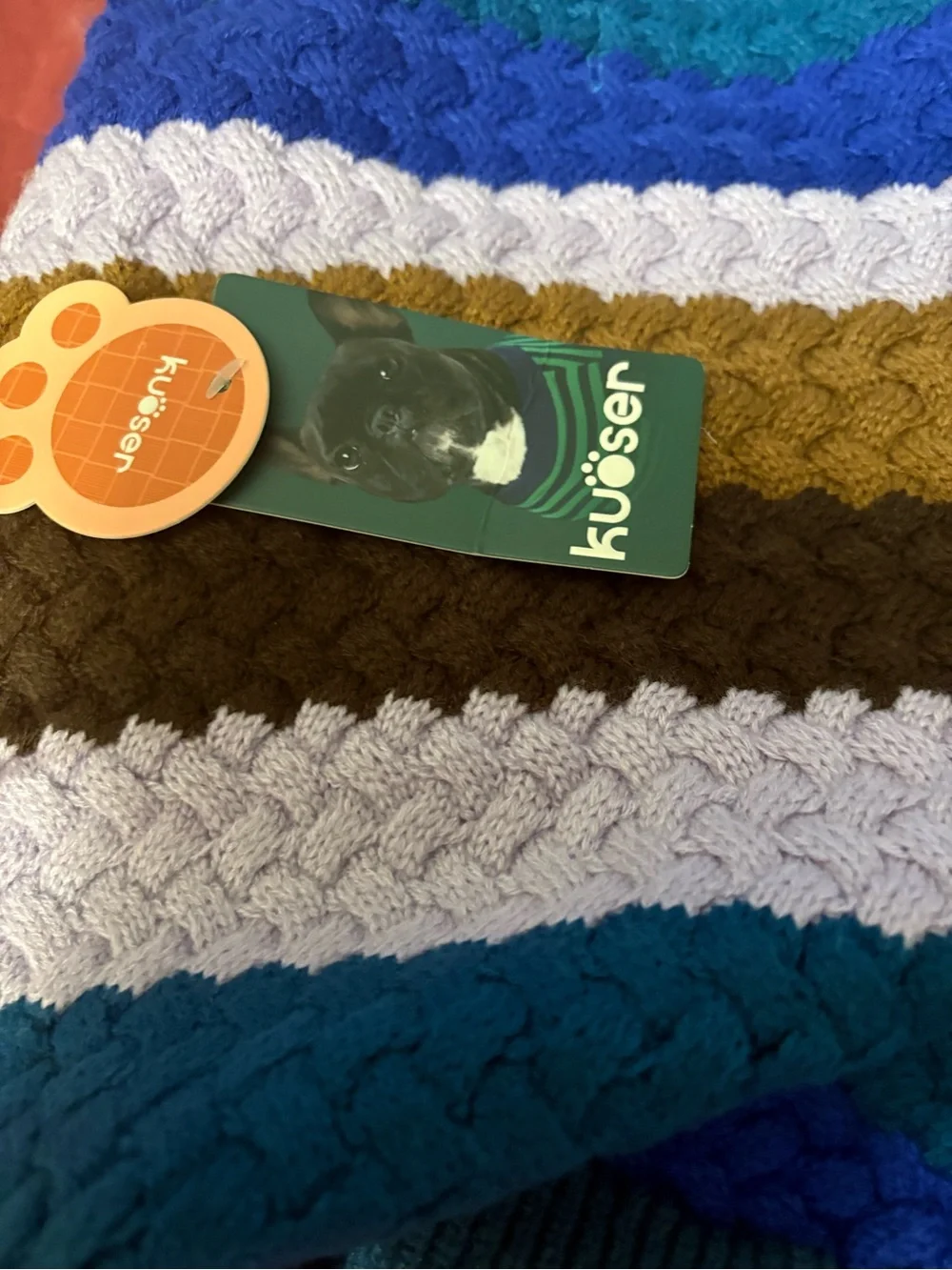 NWT- XL Blue Striped Knit Dog Sweater - Cozy Winter Pet Pullover